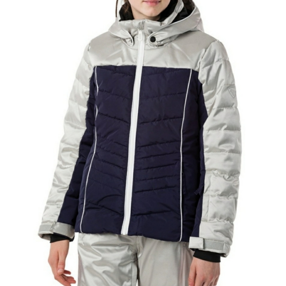 Rossignol Kids Puffer Jacket in Silver and Navy